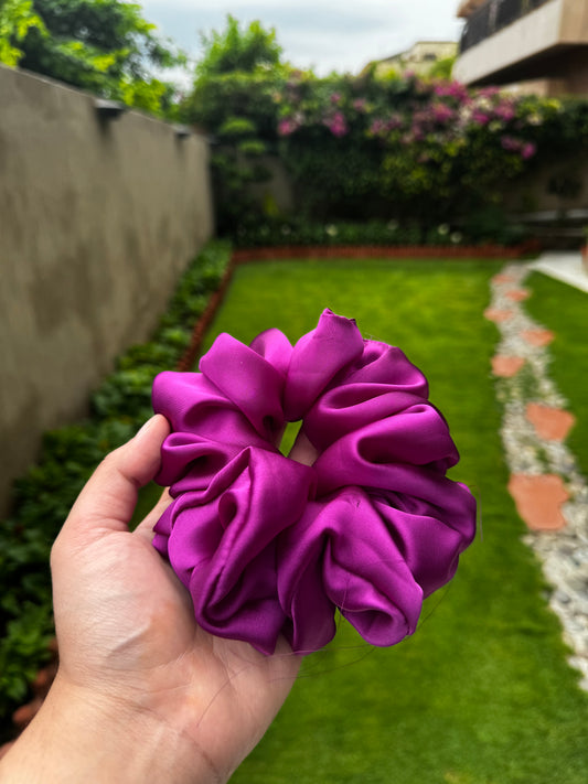 Magenta Silk Scrunchie